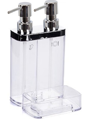 Primanova Viva İkili Sıvı Sabunluk Süngerlikli Şeffaf Akrilik Malzeme