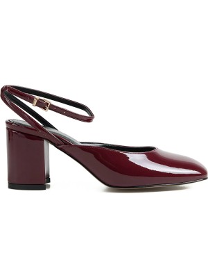 Fabrika Bordo Kadın Topuklu Ayakkabı Agıl-Ayela