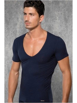 Liyuza Doreanse  Yırtık Yaka Erkek  T-Shirt 2820