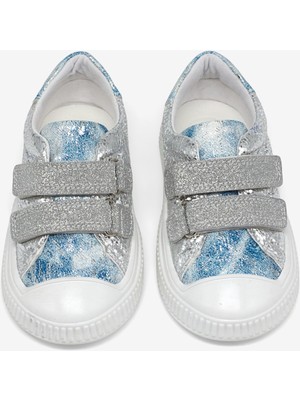 Tonny Black Çocuk Unisex Gümüş Çoçuk Sim Detaylı Cırtlı Rahat Kalıp Sneaker