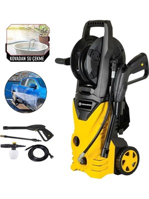 Prohummer PH271 Elektrikli 150 Bar Musluk ve Kovadan Su Çekme Yüksek Basınçlı Bahçe, Oto Yıkama, Araç Yıkama Makinesi (Sarı)