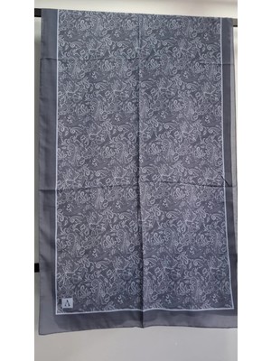 Aminenesil Paisley Etnik Desen Soft Pamuk Şal Lacivert Kırık Beyaz Renk