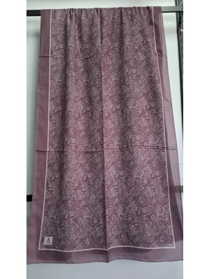 Aminenesil Paisley Etnik Desen Soft Pamuk Şal Mürdüm Renk