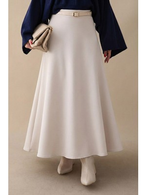 inStyle Kloş Beli Lastikli Scuba Taş Etek