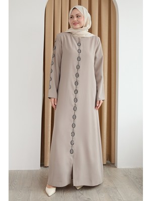 inStyle Damla Taş Desenli Bej Ferace