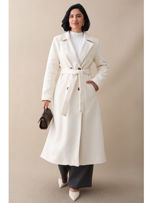 inStyle Astarlı Kaşe Kruvaze Krem Kaban