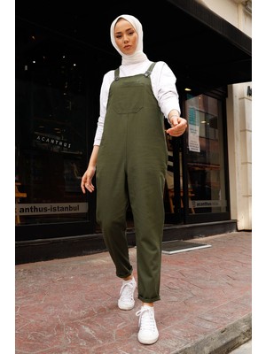 inStyle Lindy Askılı Haki Salopet