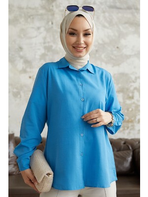 inStyle Nilda Basic Mavi Gömlek