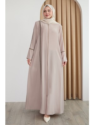 inStyle Boydan Renkli Şeritli Taş Ferace