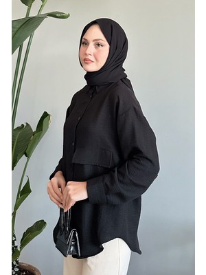 inStyle Tek Cepli Siyah Salaş Gömlek