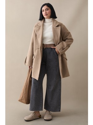 inStyle Kolu Apolet Detay Kaşe Kaban - Kahverengi