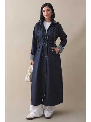 inStyle Çizgi Desen Trençkot - Lacivert