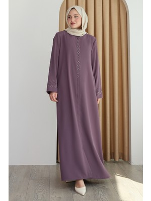 inStyle Papatya Taşlı Gül Kurusu Ferace