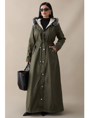 inStyle Kürklü Içi Polar Uzun 2002 Kaban - Haki