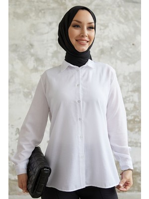 inStyle Nilda Basic Beyaz Gömlek