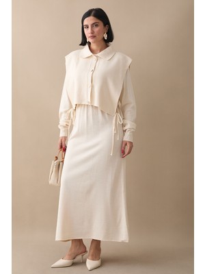 inStyle Bolerolu Elbiseli Ekru Takım