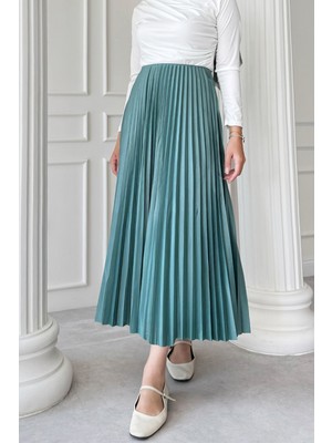 inStyle Piliseli Mint Yeşili Etek