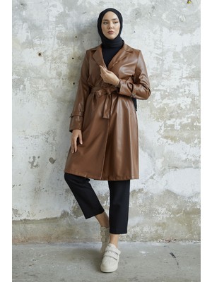 inStyle Darina Kuşaklı Deri Taba Trenç