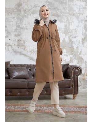 inStyle Içi Polar Yağmur Geçirmez 4601 Mont - Taba