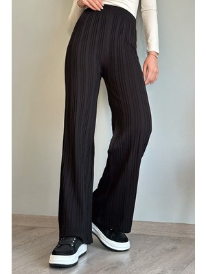 inStyle Fitilli Siyah Triko Pantolon