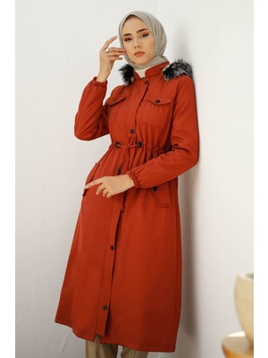 inStyle Cebi Kapaklı Içi Polar 0880 Kaban - Bordo