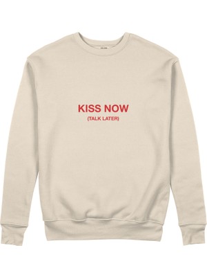 The Lucid Lab Kiss Now Talk Later Sweatshirt - Bej
