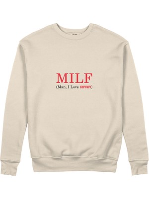 The Lucid Lab Mılf / Man I Love Ferrari Sweatshirt - Bej