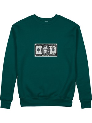 The Lucid Lab Morty Dollar Sweatshirt - Koyu Yeşil