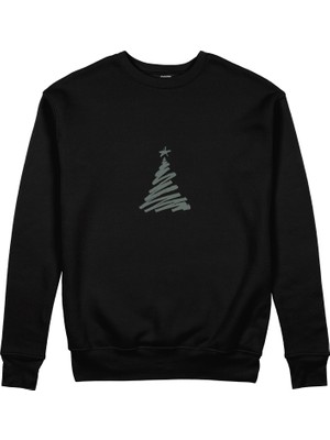 The Lucid Lab Minimal Christmas Tree Sweatshirt - Siyah