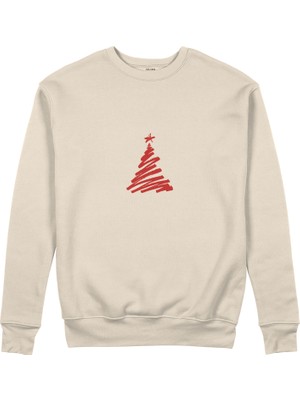 The Lucid Lab Minimal Christmas Tree Sweatshirt - Bej