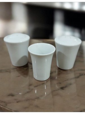 Feyza Design Şık 3’lü Porselen Tuzluk, Biberlik ve Kürdanlık Seti, Zarif Tasarım