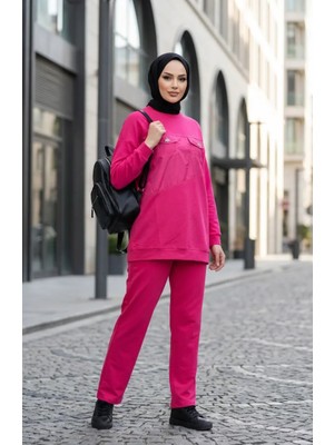Cep Detaylı Ikili Takım 71149-01 Fuşya