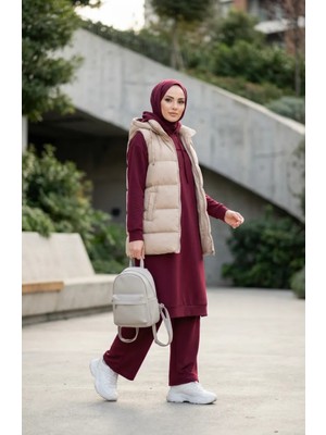 Iki Iplik Kapüşonlu Ikili Takım 3084-02 Vişne Çürüğü