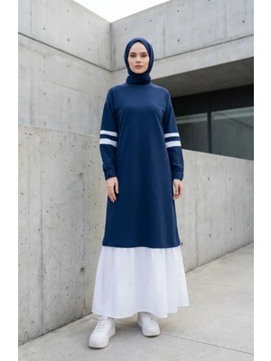Garnili Sportif Tesettür Elbise 71079-03 Indigo