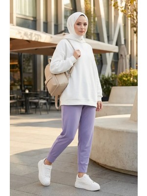 Sefa Merve Beli Lastikli Pantolon 71125-01 Lila