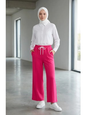 Beli Lastikli Pantolon 71126-04 Fuşya