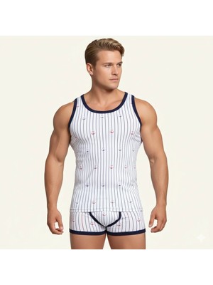 Liyuza Berrak Erkek  Çapa ve Çizgi Baskı Rambo Atlet 1041