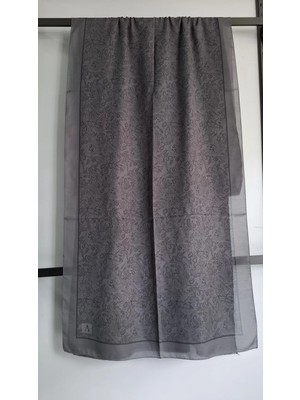 Aminenesil Paisley Etnik Desen Soft Pamuk Şal Koyu Gri Renk