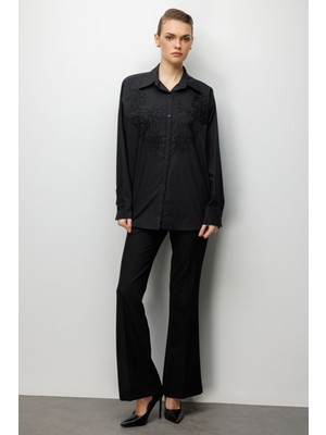 Ekol Boncuk Işlemeli Pamuk Gömlek 2814