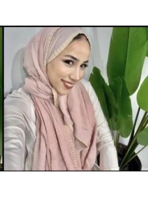 Modakaşmir Aminenesil Biyeli Müslin Şal Pembe Renk