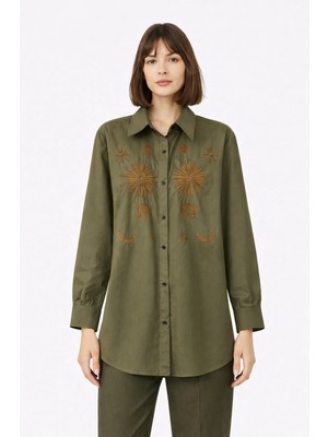 Ekol Boncuk Işlemeli Gömlek 2818