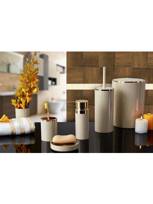 Primanova Lenox 5 Parça Banyo Seti Bej Altın