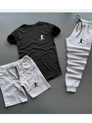 Insane Minds Erkek Dar Kalıp Baskılı Eşofman Tshirt Şort Kombini