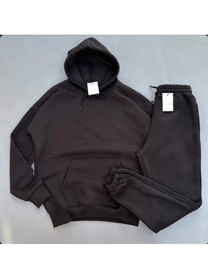 Insane Minds 3 Iplik Pamuklu Kumaş Kışlık Unisex Oversize Kadın Erkek Uzun Kol Alt-Üst Eşofman Takım