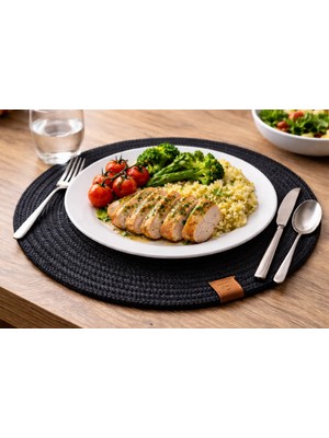 Wicker Rustic Hasır Amerikan Servisi, Supla, Yemek Seti