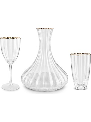 Karaca Fine Pearl Shell 25 Parça Bardak Kadeh ve Karaf Seti Gold