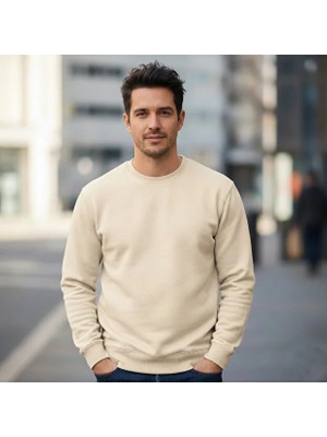 Ross Moda Regular Fit Bisiklet Yaka Kalın Basic Düz Sweatshirt