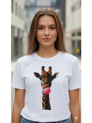 Elif Tarakçı Butik Zürafa Figürlü Pamuklu Tişört