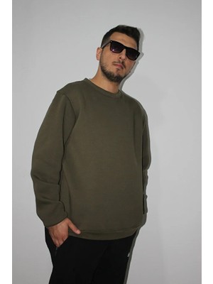 Ross Moda Regular Fit Bisiklet Yaka Kalın Basic Düz Sweatshirt