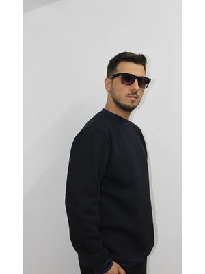 Ross Moda Regular Fit Bisiklet Yaka Kalın Basic Düz Sweatshirt